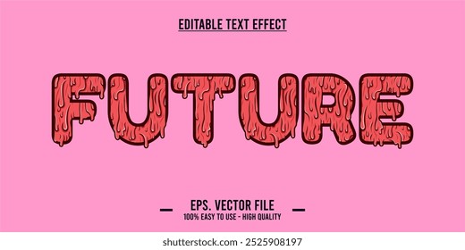 typography future word art illustration, editable text effect