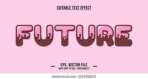 typography future word art illustration, editable text effect