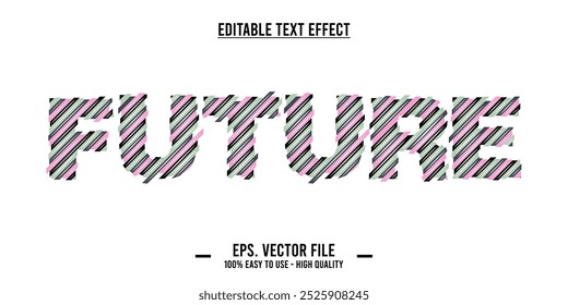 typography future word art illustration, editable text effect