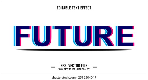 typography future word art illustration, editable text effect