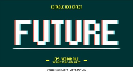 typography future word art illustration, editable text effect