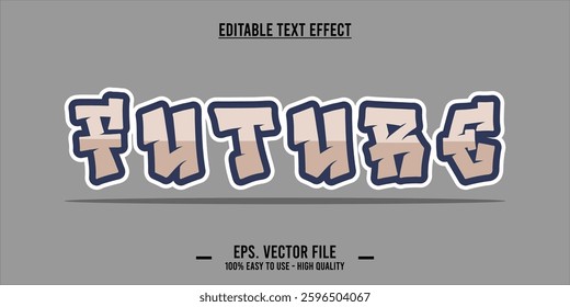 typography future word art illustration, editable text effect