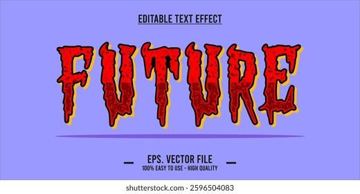 typography future word art illustration, editable text effect