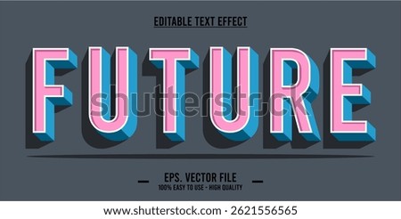 typography future word art illustration, editable text effect