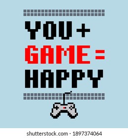 Tipografía Impresión de píxeles de juego. Ilustración del juego. Antecedentes para imprimir, ropa de bebé, camiseta, niño o afiches 
 etc.