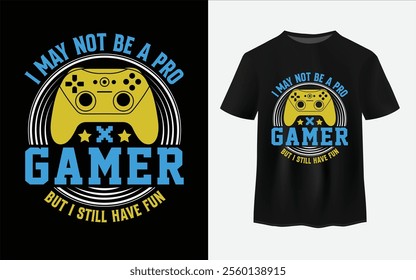 Typography gamer t-shirt design, with joystick, For boys.
