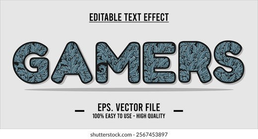 typography GAMERS word art illustration, editable text effect