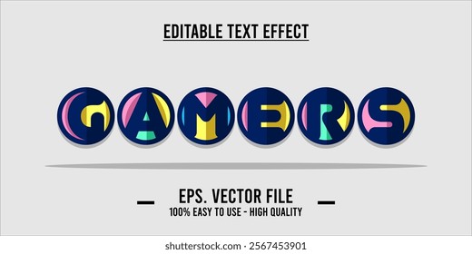 typography GAMERS word art illustration, editable text effect