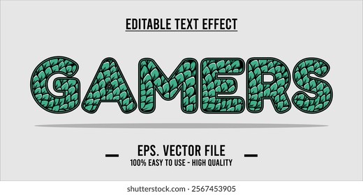 typography GAMERS word art illustration, editable text effect