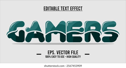 typography GAMERS word art illustration, editable text effect