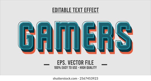 typography GAMERS word art illustration, editable text effect