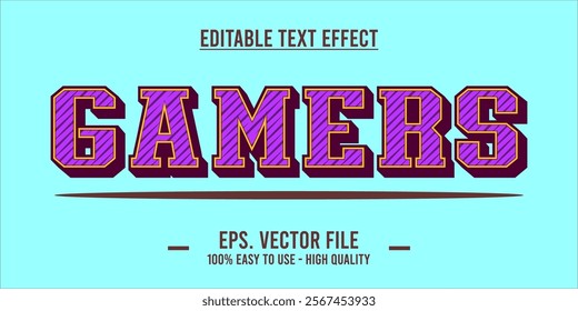 typography GAMERS word art illustration, editable text effect