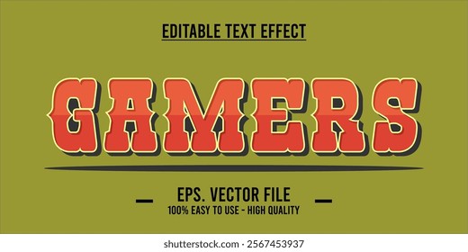 typography GAMERS word art illustration, editable text effect