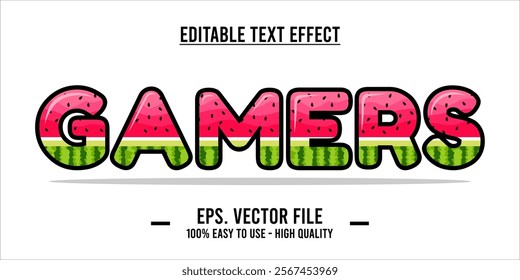 typography GAMERS word art illustration, editable text effect