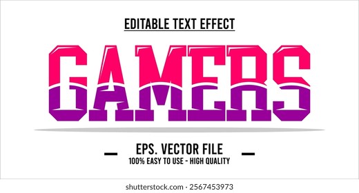 typography GAMERS word art illustration, editable text effect