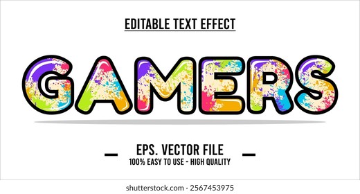 typography GAMERS word art illustration, editable text effect