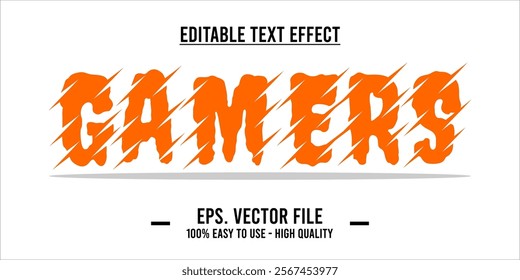 typography GAMERS word art illustration, editable text effect
