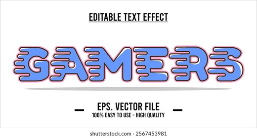 typography GAMERS word art illustration, editable text effect