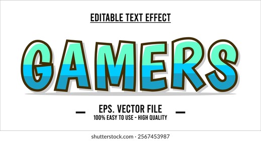 typography GAMERS word art illustration, editable text effect