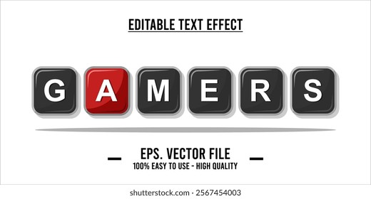 typography GAMERS word art illustration, editable text effect