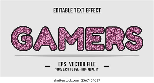 typography GAMERS word art illustration, editable text effect