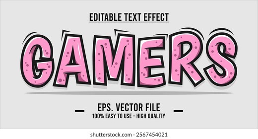 typography GAMERS word art illustration, editable text effect