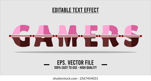 typography GAMERS word art illustration, editable text effect