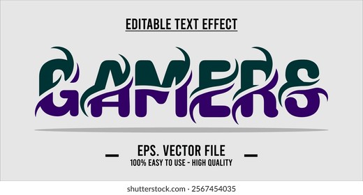 typography GAMERS word art illustration, editable text effect