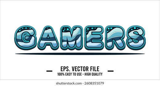 typography GAMERS word art illustration, editable text effect