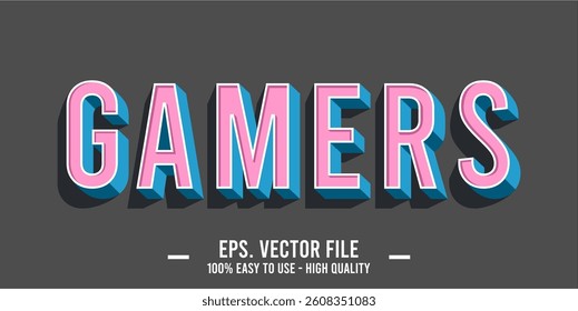 typography GAMERS word art illustration, editable text effect