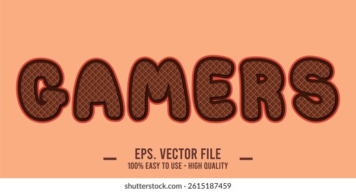 typography GAMERS word art illustration, editable text effect	