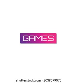 typography games. simple and modern. can be used as an icon or logo.