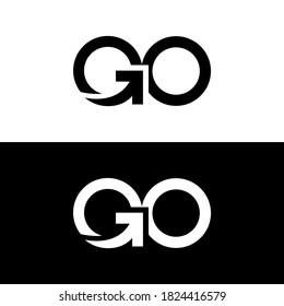 Typography of GO with arrow inside. Very suitable in various business purposes, also for icon, symbol and many more.