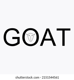 Typography GOAT Logo design vector illustration.