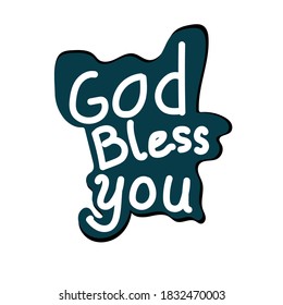 typography " God bless you". illustration vector