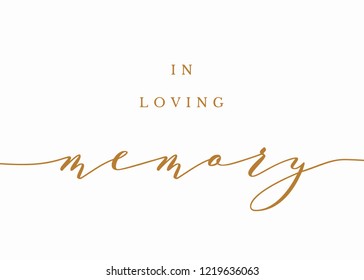 Typography gold on white wedding sign text graphic vector for in loving memory