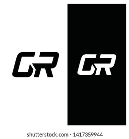 Typography GR techno lettering logo icon, unique concept for your company, - Vector