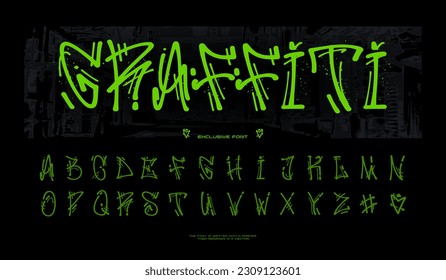 Typography Graffiti Font, exclusively written in marker handwritten vector illustration