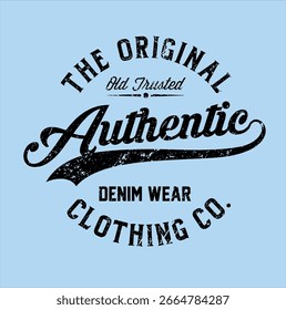 Diseño gráfico de tipografía, para estampados de camisetas, Ilustración vectorial, ropa de mezclilla, vintage