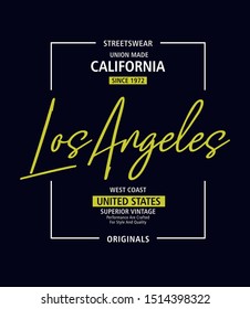 Typografie, Los Angeles, Sportart, für T-Shirt-Druck, Plakate und verschiedene Verwendungszwecke, Vektorgrafiken