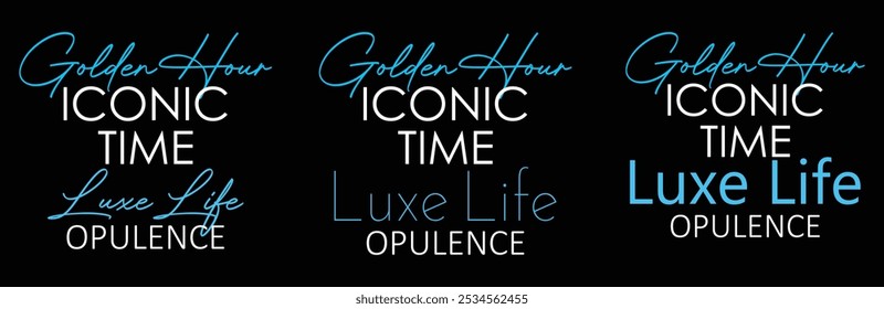 Typography graphic print design apparel, stickers, posters and background. Golden hour iconic time. typography t shirt design.