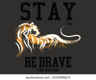 typography graphic print design, Japanese style tiger vector illustration, tiger vector illustration for t-shirt and other uses.eps8