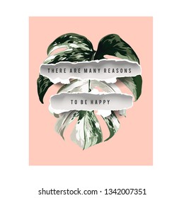 Typography graphic print palm leaves illustration 