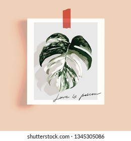 Typography graphic print palm leaves illustration 