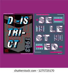 typography graphic t shirt vector set design