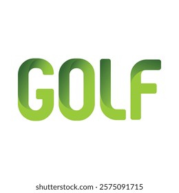 Typography of green golf word tshirt