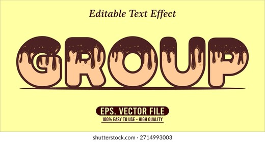 Ilustración del arte de la palabra del GRUPO de la tipografía, efecto editable del texto. Vector del archivo del eps