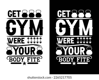Typography gym t-shirt design vector