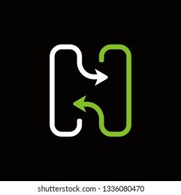typography h vector logo 