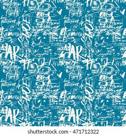 Typography hand lettering background. Seamless wallpaper